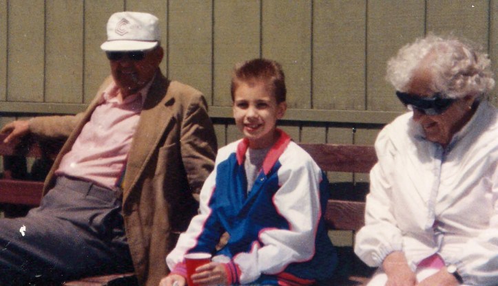 A photo of my Grandpa & Grandma Siver from 1992. I'm the dork in the middle..... that jacket was the coolest jacket I've ever owned.